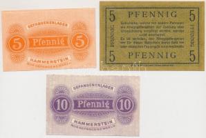 Német Birodalom / Hammerstein hadifogolytábor ~1914-1918. 5pf + 10pf + Zossen-Félhold hadifogolytábo...