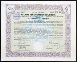 Budapest 1941. "4%-kal kamatozó állami nyereménykölcsön - államadóssági kötvény" 50P-ről (...