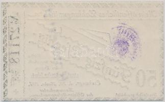 Német Birodalom / Eschwege 1917. tiszti hadifogolytábor 50Pf felülbélyegzett T:I
German Empire / Esc...