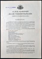 Budapest 1941. "4%-kal kamatozó állami nyereménykölcsön" (Erdélyi nyereménykölcsön) tájékoztató és jegyzési nyilatkozat T:II.