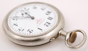 cca 1920 Miskolc, Nagy Albert MÁV pályaórás jelzett, nagyméretű zsebóra. Hibátlan számlappal, szép, ...