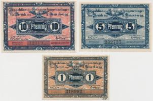 Német Birodalom / Havelberg hadifogolytábor a III. Hadtest alárendeltségében 1917. 1pf + 5pf + 10pf T:I,I- hajtatlanok German Empire / Havelberg POW camp under the III. Army Corps 1917. 1 Pfennig + 5 Pfennig + 10 Pfennig C:UNC,AU unfolded