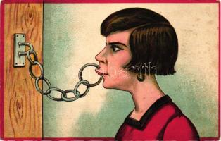 Wife humour, mouth lock, HWB Ser. 3132. litho (EB)