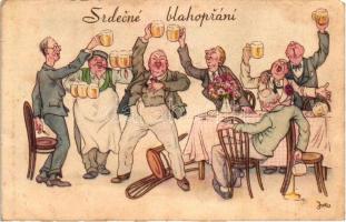 1951 Srdecne blahoprání / Heartfelt Congratulations, marriage, drunk men, beer (EM)