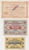Német Birodalom / Minden hadifogolytábor 1916. 5M "Érvénytelen" felülbélyegzéssel + Clausthal tiszti fogolytábor 1916. 50pf + 10M T:I- German Empire / Minden POW camp 1916. 5 Mark with "Ungültig" overprint + Clausthal Officer's POW camp 1916. 50 Pfennig + 10 Mark C:AU