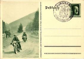 1937 Reichsparteitag Nürnberg / Nazy Party propaganda motorcyclists So. Stpl 6 Ga.