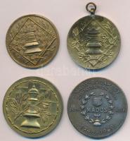 ~1930-1950. 4db klf aranyozott és ezüstözött fém sakk díjérem T:2,2-