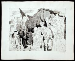 Lenkey Zoltán (1936-1983): 1918. Rézkarc, papír, jelzett, 29×38 cm