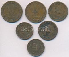 1946-1947. 2f tombak (2xklf) + 10f tombak (2xklf) + 20f Cu-Al (2xklf) T:2,2-,3