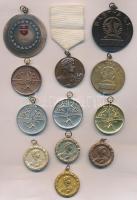 12db vegyes szocialista fém díjérem T:2,2-