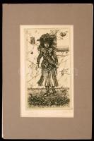 Balla Margit (1947-): Gabriella V. Rézkarc, papír, jelzett, paszpartuban, 20×13 cm