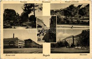 Ungvár, vár, Galagó, Gimnázium, Kossuth park, Korzó / castle, school, park, promenade (EK)