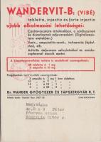 Wandervit B. a szénhydrátok feldolgozását a szervezetben támogatja, reklám / medicine advertisement ...