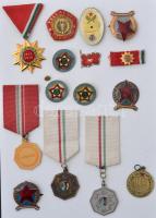 15db vegyes szocialista kitüntetés, jelvény, díjérem, közte "Vállalati Tűzoltó", "Kitűnő Tanuló", "30 éves önkéntes rendőre szolgálatért" T:2,2-