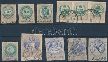 11 db illetékbélyeg 1890-es évekből