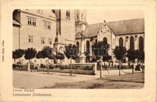 Lőcse, Díszkút, templom / fountain, church