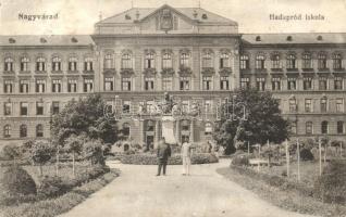 Nagyvárad, Hadapród iskola, Ferencz József szobor / military school, statue (EB)