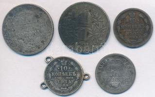 Vegyes: 1870KB 10Kr Ag "Váltó Pénz" + 1896. 1K Ag "Ferenc József" + Ausztria 190...