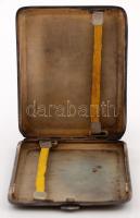 Ezüst (Ag.) cigarettatárca (farsangi jelenettel), jelzett, mesterjeggyel (SG), zománc díszítéssel, k...