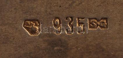 Ezüst (Ag.) cigarettatárca (farsangi jelenettel), jelzett, mesterjeggyel (SG), zománc díszítéssel, k...