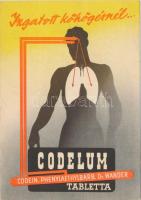 Codelum, köhögés csillapító tabletta reklám, / medicine advertisement (17 x 12 cm) (EK)
