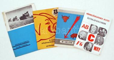 2 db helytörténeti könyv: Hódmezővásárhely jelesei. Életrajzi kislexikon. Szerk.: Bíró József. Hódmezővásárhely, 1974. Papírkötésben, jó állapotban.; Hódmezővásárhelyi állami gazdaság. h. n., é. n. Papírkötésben, jó állapotban. + 2 db mezőgazdasági tárgyú szakkönyv: Perényi János: Amit a brucellózisról tudni kell. [Szeged], [1967], TIT Csongrád Megyei Szervezete. Papírkötésben, jó állapotban.; A malactápszer alkalmazásának előnyei a korszerű sertéstenyésztésben. h. n., é. n., Phylaxia. Papírkötésben, jó állapotban.