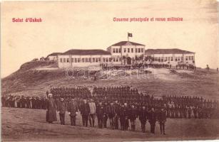 Skopje, Uskub; Caserne principale, revue militaire / barrack, military review