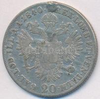 Ausztria/cseh verdejel 1840C 20kr Ag "I. Ferdinánd" T:3 fülnyom
Austria/Czech mintmark 184...