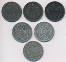 Ausztria 1893-1918. 20h Ni/Fe (6xklf) T:2,2-
Austria 1893-1918. 20 Heller Ni/Fe (6xdiff) C:XF,VF