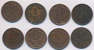 Ausztria 1895-1914. 1h Br (8xklf) T:vegyes Austria 1895-1914. 1 Heller Br (8xdiff) C:mixed