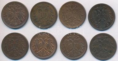 Ausztria 1895-1914. 1h Br (8xklf) T:vegyes
Austria 1895-1914. 1 Heller Br (8xdiff) C:mixed