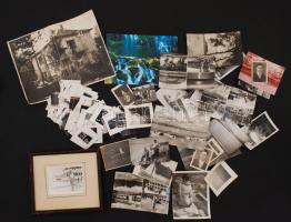 cca 1950-1970 Vegyes fotó tétel, főleg vízi témájú fényképek (Balaton, stb.), igazolványképek, stb. + kb. 80-100 db régi dia, magyar és külföldi (pl. eszperantó) nyelvű vegyesen