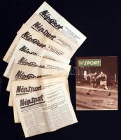 1954-1959 a Népsport 9 db lapszáma + KépesSport melléklet futball hírekkel