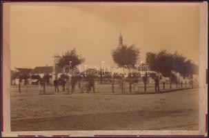 Zenta Főtér, keményhátú fekete-fehér fotó, 12x16cm