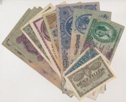 12db-os vegyes magyar bankjegy tétel, közte főleg pengők T:vegyes
