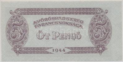 1944. 5P "A Vörös Hadsereg Parancsnoksága" vágáshibával T:I- hajtatlan