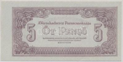 1944. 5P "A Vörös Hadsereg Parancsnoksága" vágáshibával T:I- hajtatlan