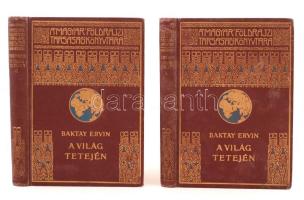 Magyar Földrajzi Társaság Könyvtára: Baktay Ervin: A világ tetején. Kőrösi Csoma Sándor nyomdokain Nyugati Tibetbe. I-II. köt. 60 képpel. Bp., é. n., Lampel R. Könyvkiadóvállalata. Aranyozott vászonkötésben, kopottas állapotban, a borítója foltos.