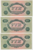 1944. 10P "A Vörös Hadsereg Parancsnoksága" (3x) sorszámkövetők T:I,I- hajtatlanok