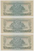 1944. 50P "A Vörös Hadsereg Parancsnoksága" (3x) sorszámkövetők T:I-,II