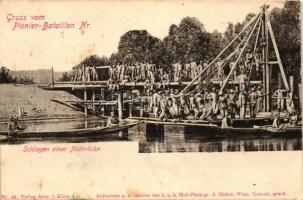 K.u.K. Pionneer Bataillon, Schlagen einer Notbrücke / temporary bridge construction