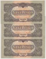 1944. 100P "A Vörös Hadsereg Parancsnoksága" (3x) sorszámkövetők T:I- hajtatlanok