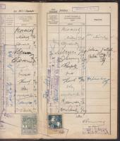 1923 Bp., A Budapesti M. Kir. Egyetem Közgazdaságtudományi Kara által kiállított leckekönyv Kornis Gyula, Klebelsberg Kunó, Cholnoky Jenő, Grosschmid Lajos, Doby Géza, Hollerung Károly aláírásával