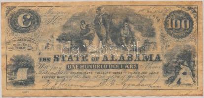 Amerikai Egyesült Államok/Alabama 1864. 100$ replika T:I-,II USA/Alabama 1864. 100 Dollars replica C:AU,XF