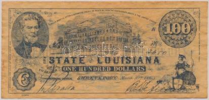 Amerikai Egyesült Államok/Louisiana 1863. 100$ replika T:II USA/Louisiana 1863. 100 Dollars replica C:XF