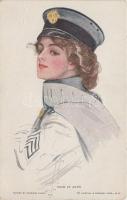 Maid at arms / Female police officer, Reinthal & Newman No. 410. s: Harrison Fisher (fa)