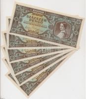 1945. 100.000P (6x) sorszámkövetők T:I,I- hajtatlanok