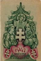 1942 Karácsonya Harcoló honvédeinké és hozzátartozóiké; hajtogatható, nem képeslap beosztású lap / WWII Hungarian Christmas greeting (non PC)