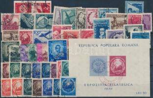 1947-1950 46 stamps with sets + 1 block, 1947-1950 46 db bélyeg, közte sorok, vágott és szelvényes bélyegek + 1 db blokk