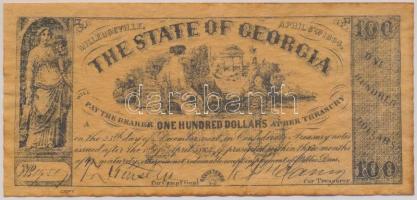 Amerikai Egyesült Államok/Georgia 1864. 100$ replika T:I- USA/Georgia 1864. 100 Dollars replica C:AU